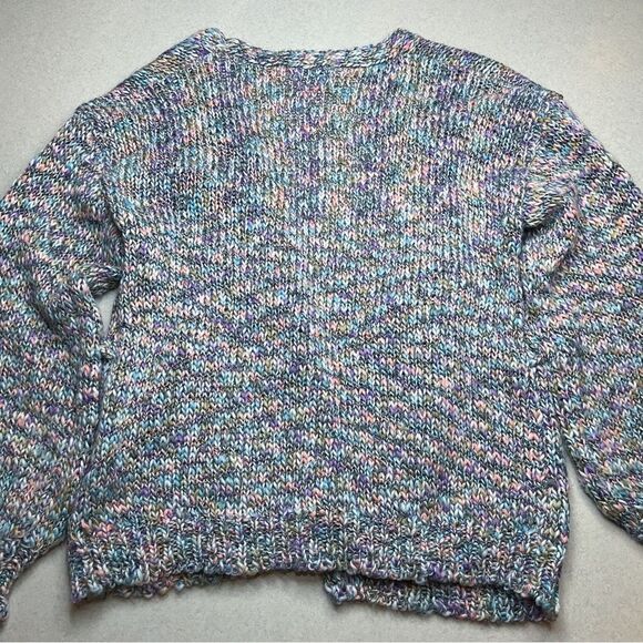 Lovers And Friends Pastel Chunky Knit Mindy Cardigan Small Metallic Purple Pink - Picture 5 of 8